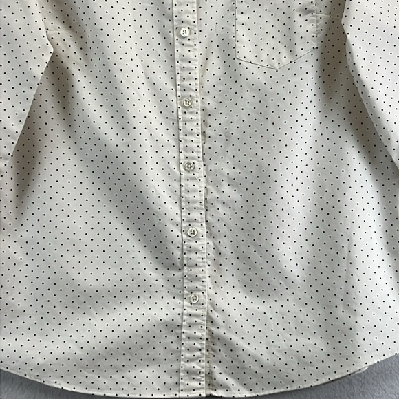 J. Crew Women’s Blouse / Button-down Shirt Sz 10 Cream w/ Black Dots 100% Cotton - Picture 6 of 14